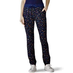Just Female Knit Trouser Joggers Blue Animal Leopard Spots Elastic Waistband M